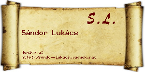Sándor Lukács névjegykártya